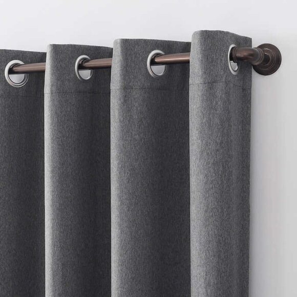 SILKHOME BLACKOUT CURTAINS NOISE REDUCTION Harmony Smoke (52INX84IN) - Picture 2 of 6